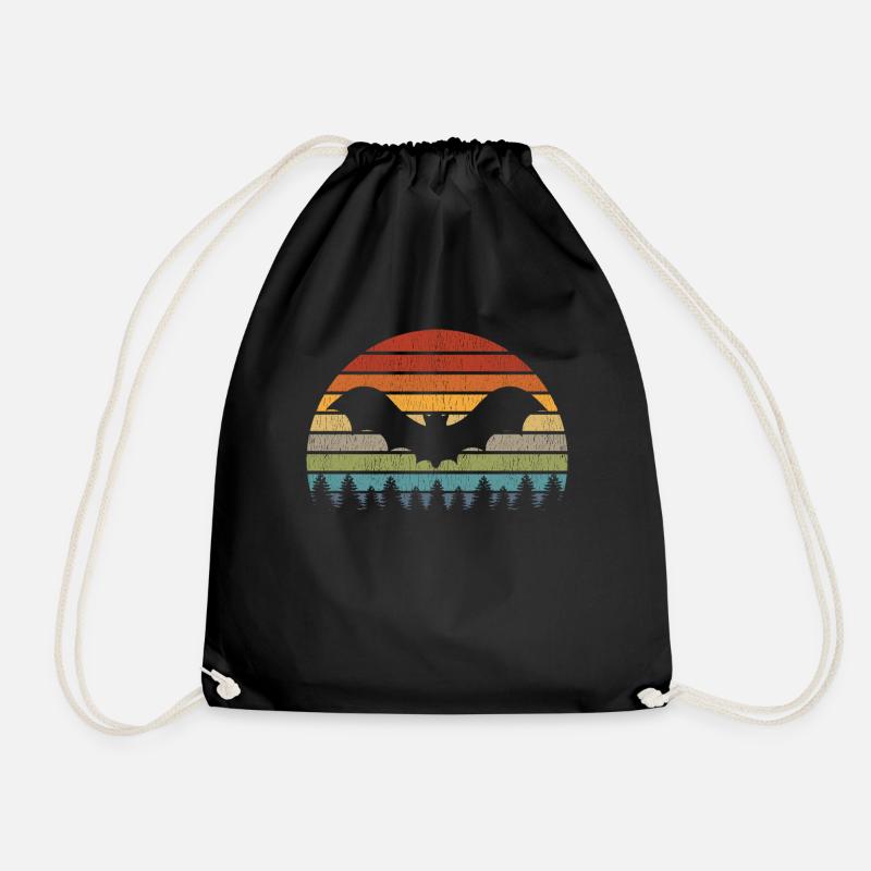 Fledermaus Retro Vintage - Turnbeutel - Schwarz