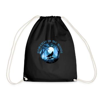 Wolf - Drawstring Bag - black - Front