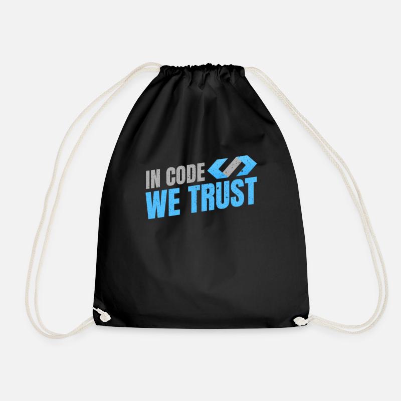Programmer Coder Software Developer - Drawstring Bag - black