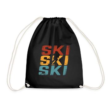Ski rétro Ski - Sac de sport léger - noir - Devant