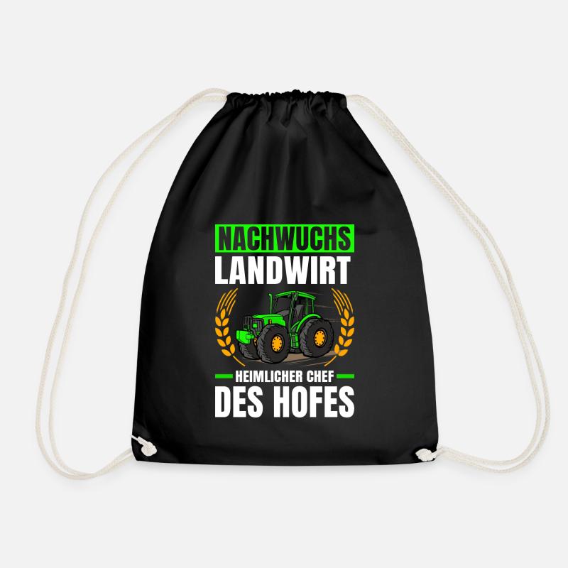 Landwirtschaft Nachwuchs Landwirt Traktor - Turnbeutel - Schwarz