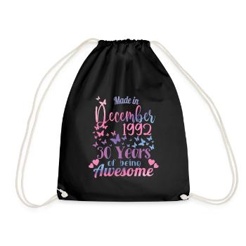 30e anniversaire Décembre 1992 Femmes 30 ans - Sac de sport léger - noir - Devant
