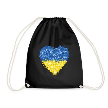 Ukraine Flag Heart Résumé - Sac de sport léger - noir - Devant