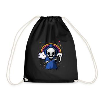 Retro Gothic Vintage Goth Okkult - Turnbeutel - Schwarz - Vorne