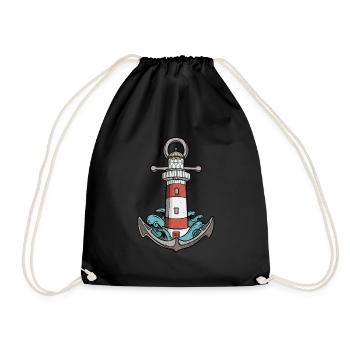 Lighthouse - Drawstring Bag - black - Front