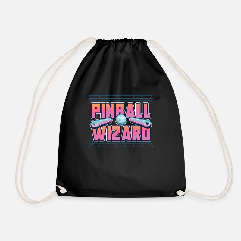 Retro Pinball Flipper Vintage Arcade Gaming - Turnbeutel - Schwarz