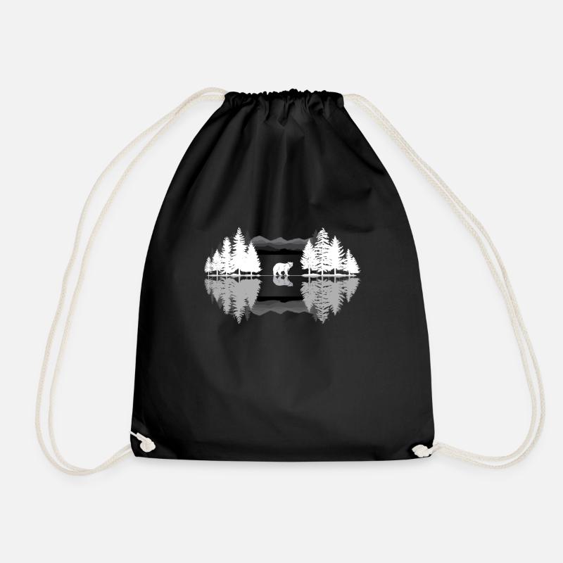 Grizzly Bear Brown Bear - Drawstring Bag - black