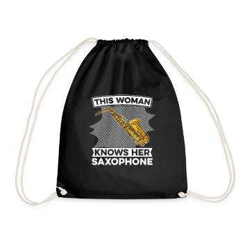 Sax Saxophone Saxophone Musician Jazz - Drawstring Bag - black - Front