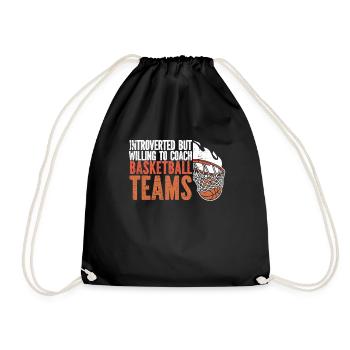 Basketballtrainer Basketball Trainer Coach - Turnbeutel - Schwarz - Vorne