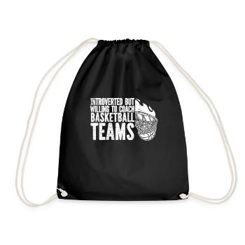 Basketballtrainer Basketball Trainer Coach - Turnbeutel - Schwarz - Vorne
