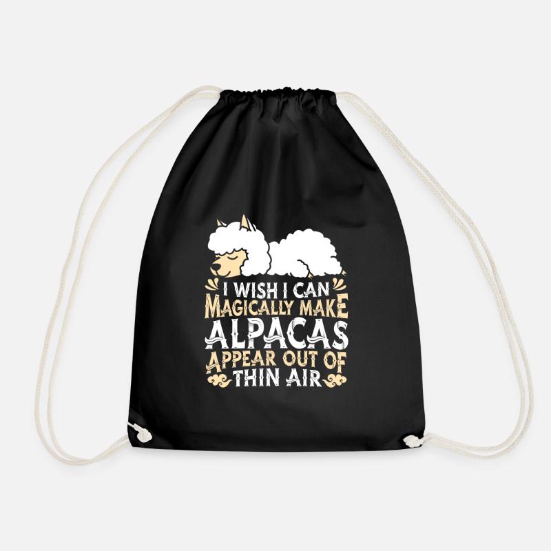 Alpaca - Drawstring Bag - black