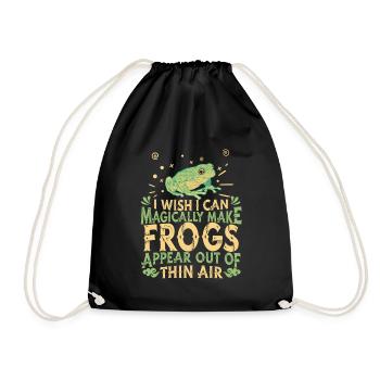 Frosch Frösche Amphibie - Turnbeutel - Schwarz - Vorne
