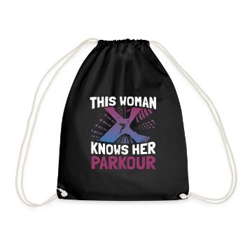 Parkour Runner - Drawstring Bag - black - Front