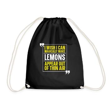 Lemon Citrus Fruit Lime - Drawstring Bag - black - Front