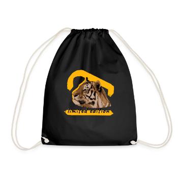 limited edition tiger - Drawstring Bag - black - Front