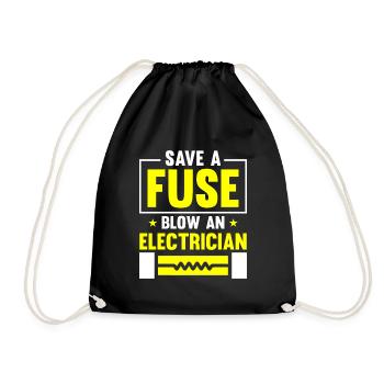 Electrician Electrical Engineer Electronics Technician - Drawstring Bag - black - Front