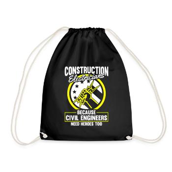 Electrician Electrical Engineer Electronics Technician - Drawstring Bag - black - Front