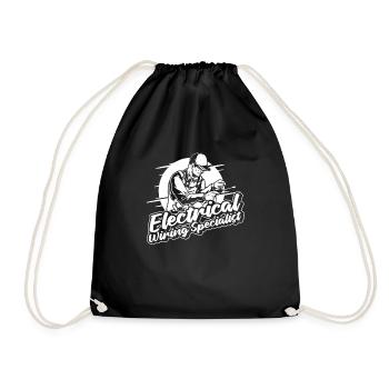 Electrician Electrical Engineer Electronics Technician - Drawstring Bag - black - Front