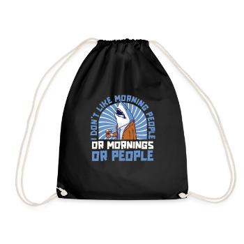 Shark - Drawstring Bag - black - Front