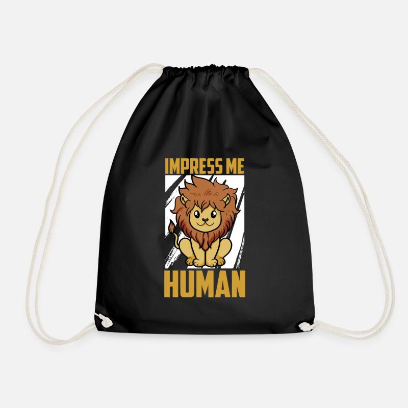 Lion - Drawstring Bag - black