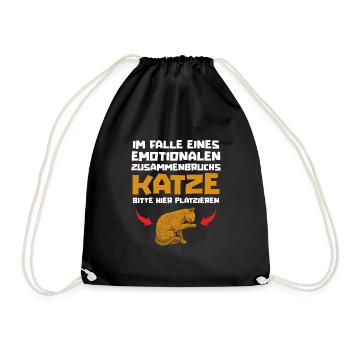 Katze Mietzekatze Hauskatze - Turnbeutel - Schwarz - Vorne