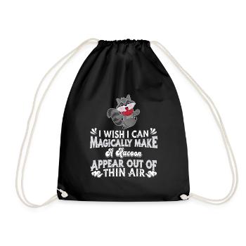 Raccoon - Drawstring Bag - black - Front