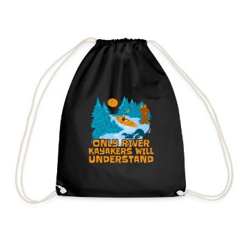 Kayak river kayak - Drawstring Bag - black - Front