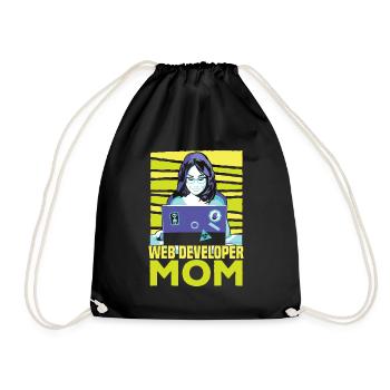 Web Developer Web Developer Web Developer - Drawstring Bag - black - Front
