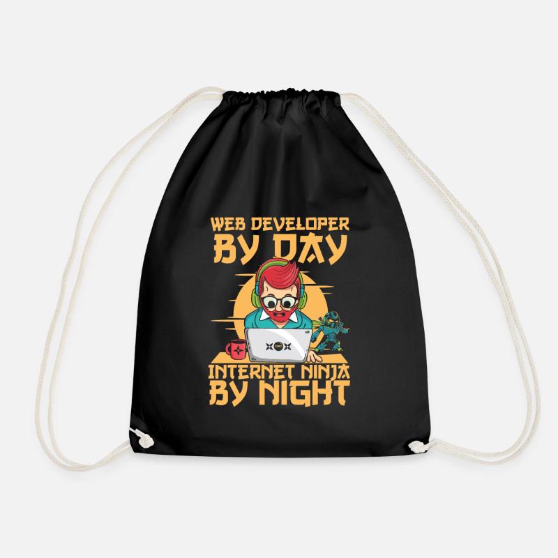 Web Developer Web Developer Web Developer - Drawstring Bag - black