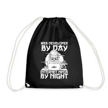 Web Developer Web Developer Web Developer - Drawstring Bag - black - Front