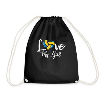 Volleyball Volleyball Joueur de volleyball Maman Love My Girl - Sac de sport léger - noir - Devant