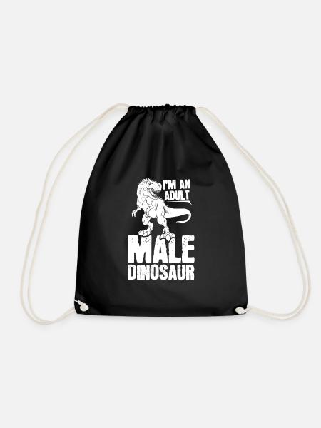Dinosaur Adult dinosaur - Drawstring Bag - black