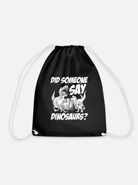 Dinosaur Adult dinosaur - Drawstring Bag - black