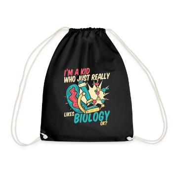 Biology Biologist Children Biology - Drawstring Bag - black - Front