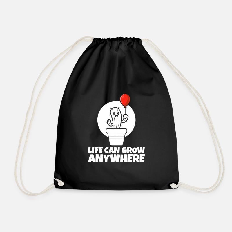 Cactus Garden Cactus - Drawstring Bag - black