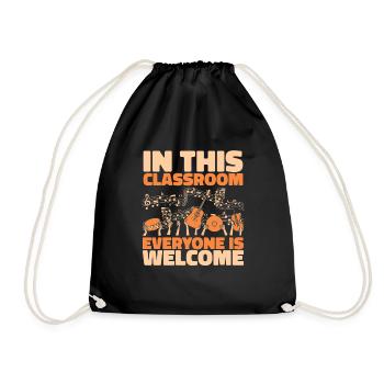 Music Teacher Music Teacher Sheet Music - Drawstring Bag - black - Front