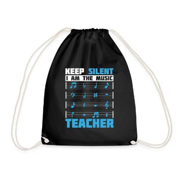 Music Teacher Music Teacher Sheet Music - Drawstring Bag - black - Front