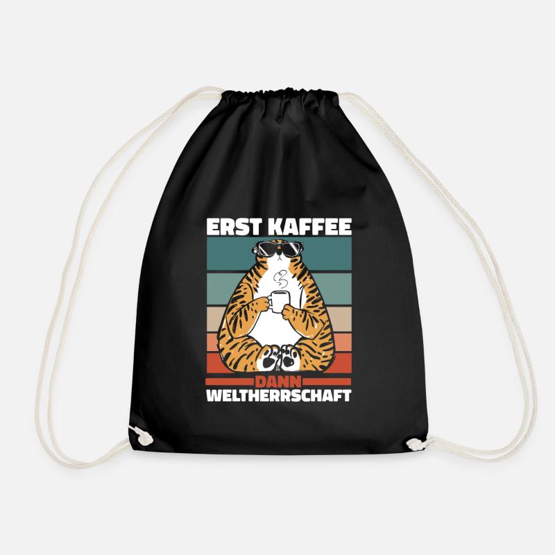 Tiger Kaffee Sonnenbrille - Turnbeutel - Schwarz