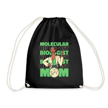 Biology Biologist Mama Molecular Biologist - Drawstring Bag - black - Front