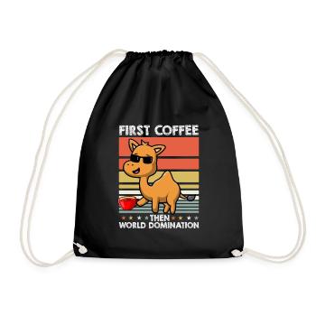 Camel Sunglasses Coffee - Drawstring Bag - black - Front