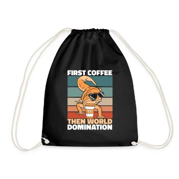 Gecko Eidechse Kaffee Sonnenbrille - Turnbeutel - Schwarz - Vorne