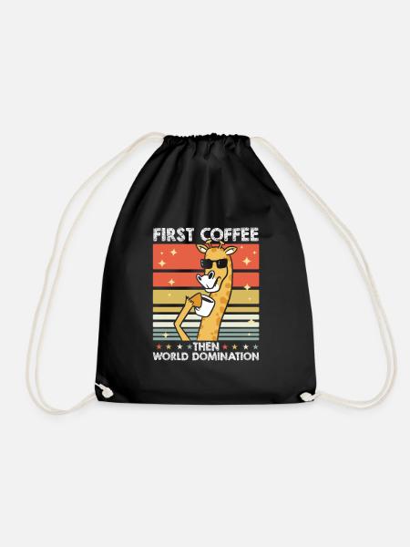 Giraffe Kaffee-Sonnenbrille - Turnbeutel - Schwarz