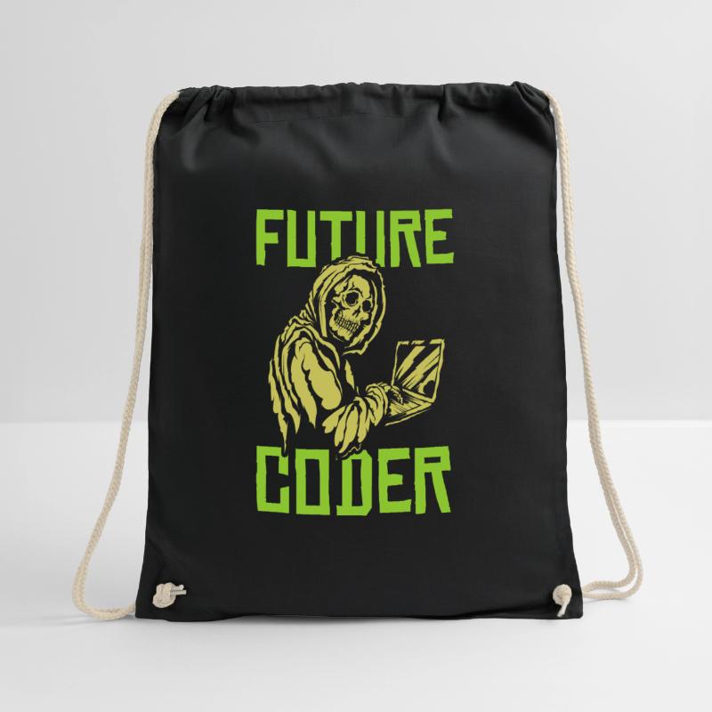 Developer Coder Programmer Skull Drawstring Bag