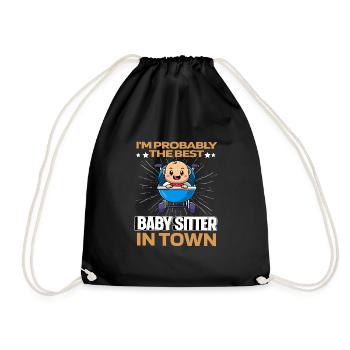 Babysitter Witzig - Turnbeutel - Schwarz - Vorne