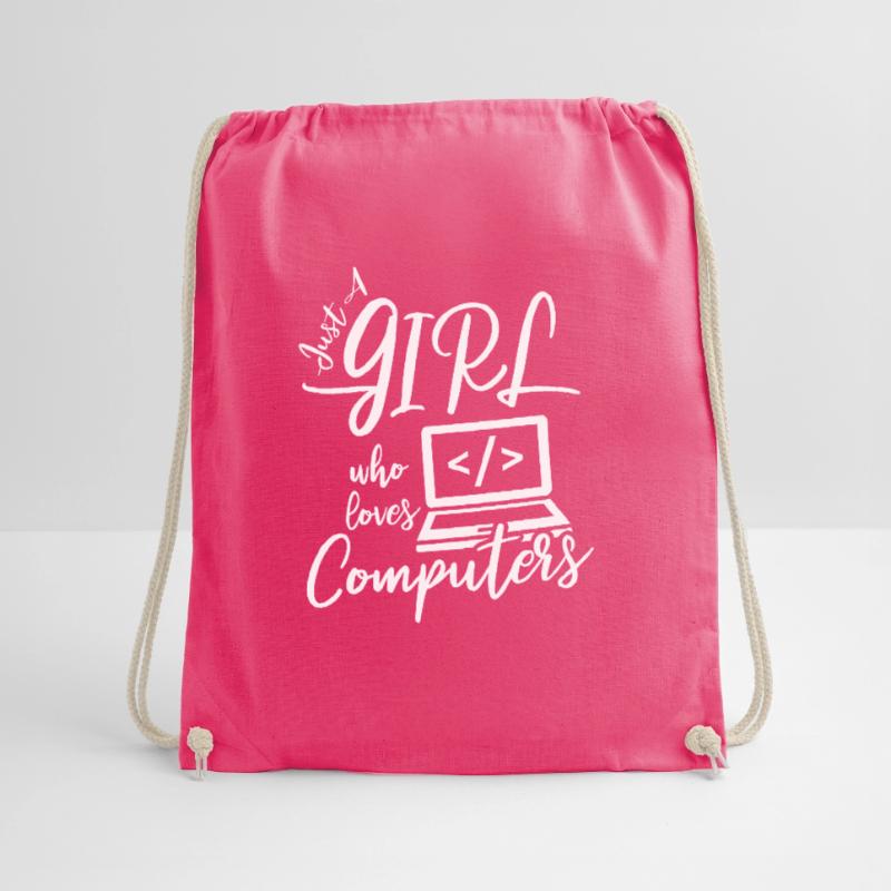 Developer Coder Programmer Girl Drawstring Bag