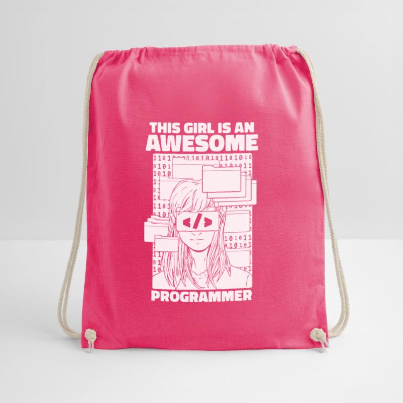 Developer Coder Programmer Girl Drawstring Bag
