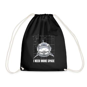 Shark Astronaut I Need More Space - Drawstring Bag - black - Front