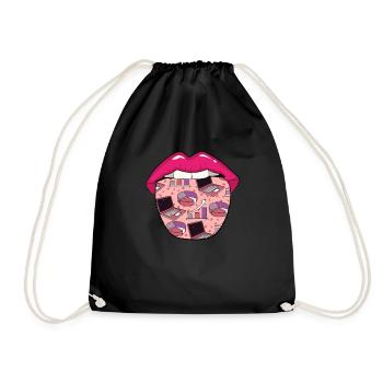 Data Science Data Analyst lips - Drawstring Bag - black - Front