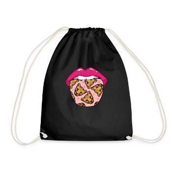 Cheetah tongue - Drawstring Bag - black - Front