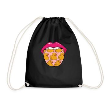 Duck tongue - Drawstring Bag - black - Front